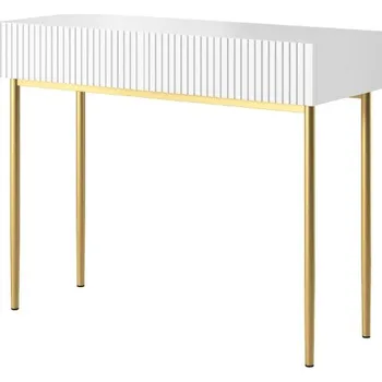 Toaletní stolek Nábytek PEGAS s.r.o. Toaletní stolek Nicole, bílá matná / zlaté nohy