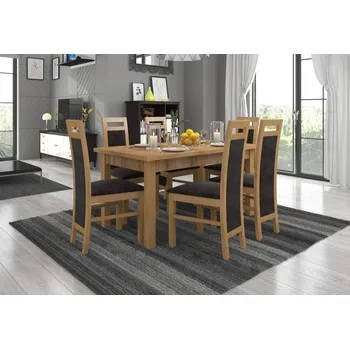 Jídelní set Nábytek PEGAS s.r.o. Sada stůl s židlemi RODOS 14 Craft Gold