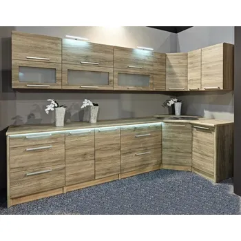 Kuchyňská linka Casarredo Romina 310/130 cm dub sonoma/san remo