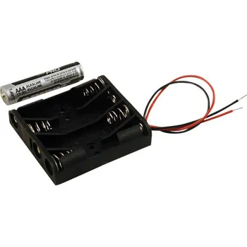 Držák baterie Hammond Electronics BH4AAAW bateriový držák 4x AAA , plast, černá, 1 ks