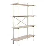 White Label Béžový lakovaný regál WLL MARCIO 120 x 80 cm