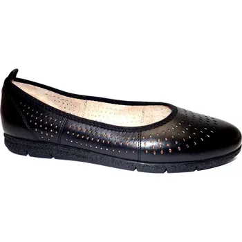 Dámské baleríny Letní vycházková obuv-baleríny, Tamaris, černá: Černá Hladká kůže 28,7 44 G - standardní šíře (27015-27016)