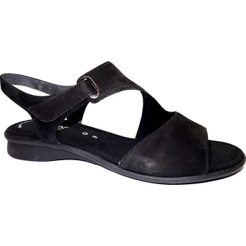 Dámské sandále Letní vycházková obuv, Gabor, šíře G, černá: Černá Nubuk, velur (semiš) 27,5 42,5 G 1/2 - lehce rozšířená (15826-15827)
