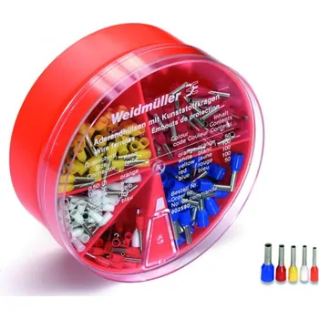 Elektronická součástka Weidmüller 9025430000 sada dutinek 0.5 mm², 0.75 mm², 1 mm², 1.5 mm², 2.5 mm² částečná izolace bílá, šedá, červená, čern