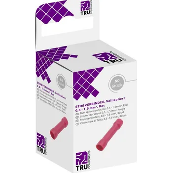 Elektronická součástka TRU COMPONENTS T1904C066 paralelní konektor 0.50 mm² 1.50 mm² plná izolace červená 50 ks