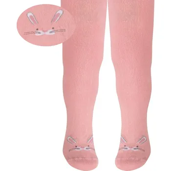 Dívčí oblečení Dívčí vzorované punčocháče WOLA KRÁLÍČEK růžové Velikost: 80-86