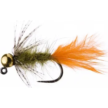 Rybářský háček Tungstenový jig s jasně oranžovým ocáskem, vel. 12