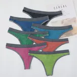 GREENICE Bezešvá pruhovaná tanga GREE-3933 - 3 ks v balení Barva: Mix, Velikost: S/M