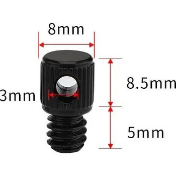Popruh k fotoaparátu a kameře Závit s čepem a dírou 3mm hliník (Q46A)