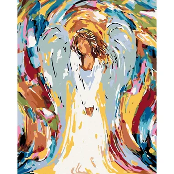 Diamantové malování Diamondi D00-040-050-162223 barevný anděl bez rámu a vypnutí plátna 40 x 50 cm