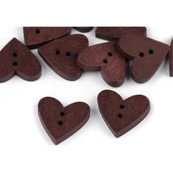 Knoflík Dřevěný dekorační knoflík srdce
