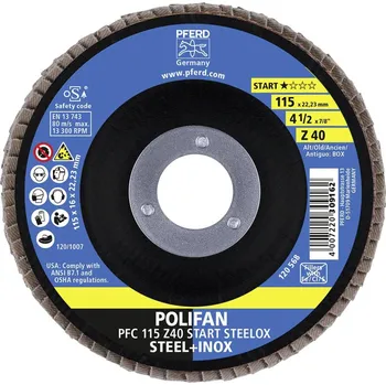 Brusný kotouč PFERD TOOLS 69300936 PFC 115 Z 40 START STEELOX vějířovitý brusný kotouč Průměr 115 mm Ø otvoru 22.23 mm 10 ks
