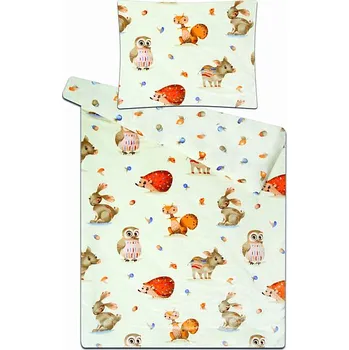 Povlečení BYTEMA povlečení mikroflanel Zvířátka v lese Potisk 140x200,70x90