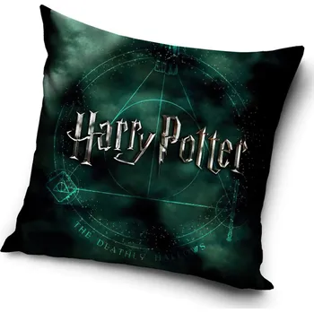 Polštář Dětský polštářek HARRY POTTER MAGIC, zeleno-černý, 40x40cm