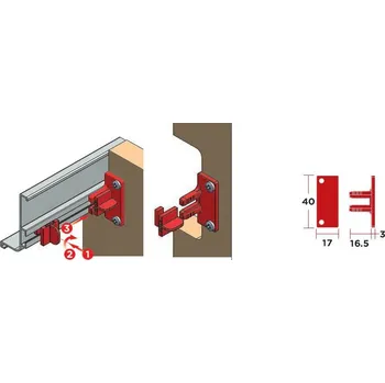 Nábytkové kování TULIP Gola sada 2 příchytů zásuvkového a dvířkového profilu (TULIP Gola sada 2 příchytů zásuvkového a dvířkového profilu)