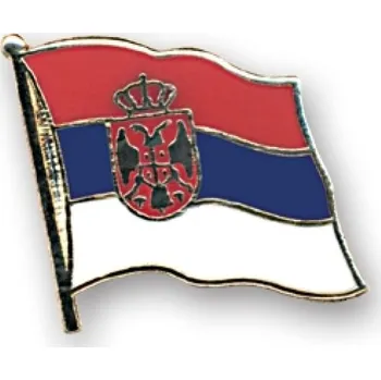 Odznak (pins) 20mm vlajka Srbsko se znakem - barevný