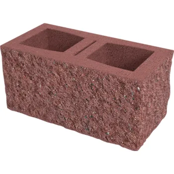 plotová tvarovka DITON Okrasná tvárnice trojstranná D1 400x195x190 mm červená