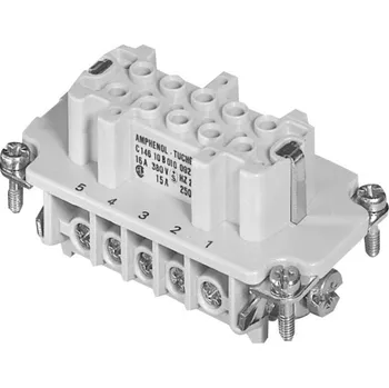 vypínač a zásuvka Amphenol C146 10B010 002 1-1 konektorová vložka, zásuvka Heavy|mate® C146 Počet kontaktů 10 + PE 1 ks