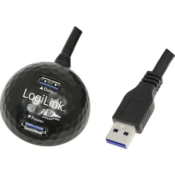 Elektrická zásuvka LogiLink USB kabel USB 3.2 Gen1 USB-A zástrčka, USB-A zásuvka 1.50 m černá CU0035