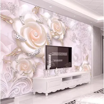 Fototapeta Solution Media 3D tapeta - Růžová květ se šperky MU2564 3 - 3D Relief - Vliesová tapeta - 320g/m2