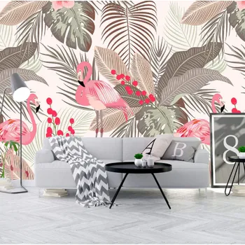 Fototapeta Solution Media 3D tapeta - Plameňáci a listy MU3220 3 - 3D Relief - Vliesová tapeta - 320g/m2