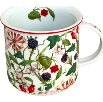 Český porcelán, a.s., Dubí Hrnek Tina, 380 ml, šípek a ostružina, porcelán Dubí