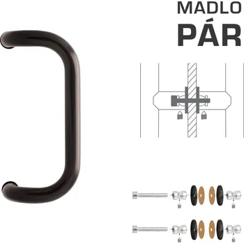 WA - MADLO M2 WA/A-S-SKLO pár Ø 30 mm, 300 mm Hnědošedá (RAL 8019)