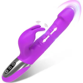 Vibrátor Paloqueth Thrusting & Rotating Rabbit Vibrator with 7 Thrust & 7 Vibration Modes Purple