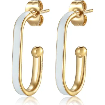 Náušnice S`Agapõ Pozlacené oválné náušnice se smaltem Vibes SVB28 + 2 měsíce na vrácení zboží