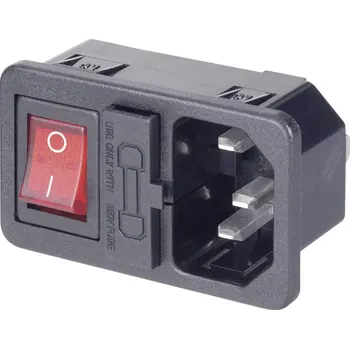 vypínač a zásuvka 501638 IEC zástrčka C13/C14 zástrčka, vestavná rovná Počet kontaktů: 2 + PE 10 A černá 1 ks