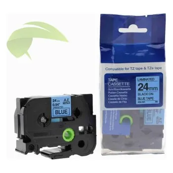 Pásek do tiskárny TONERSYP páska pro Brother TZe-551, 24mm x 8m, černý tisk / modrý podklad