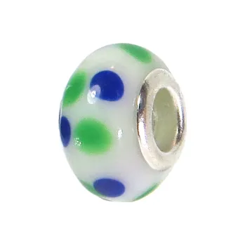 Korálek Korálek RAJO bílý s puntíky TOPBEADS