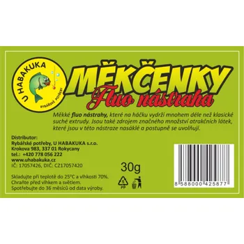 Návnadová surovina U Habakuka Měkčenky fluo KC červené - Jahoda