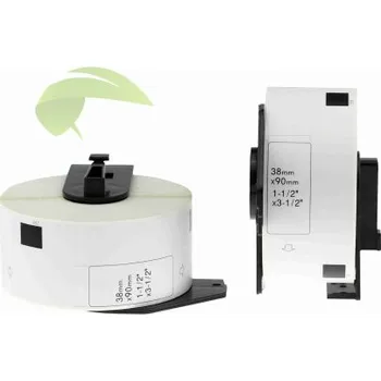 Kotouček do pokladny a tiskárny štítků TONERSYP etikety pro Brother DK-11208, 38mm x 90mm, 400ks, role, bílé