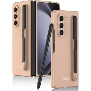 Pouzdro na mobilní telefon GKK pro Samsung Galaxy Z Fold 5 5G růžovozlatý