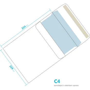 Obálka Dopisní obálka - C4 samolepící - okénko vpravo