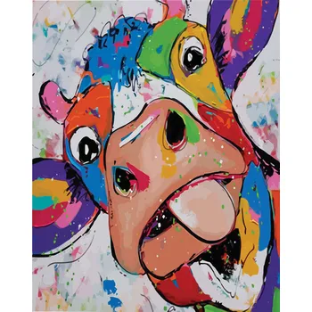 Centrum Malování podle čísel Barevná kráva 40 x 50 cm