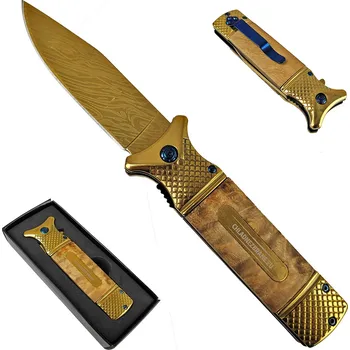 kapesní nůž CHZ Zlatý kapesní nůž "GOLD-CORE" s klipem na opasek