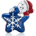 B-TOP Korálek na náramek Santa s modrou Vločkou
