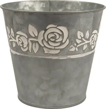 Květináč Morex Plechový květináč K3331/2 13 cm šedý/bílý