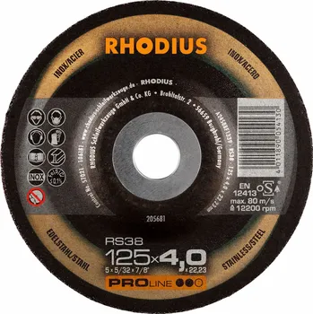 Brusný kotouč Rhodius 205681 | Brusný kotouč 125 x 4,0 x 22,23 mm, RS38