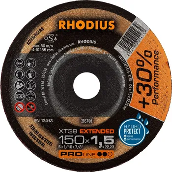 Řezný kotouč Rhodius 205700 | Řezný kotouč 150 x 1,5 x 22,23 mm, XT38, rovný
