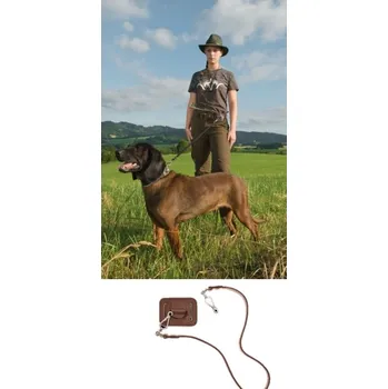 Vodítko pro psa MZ - potřeby pro lovecké psy Vodítko k opaskovému úchytu (bez úchytu) - plochá kůže