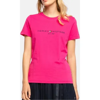 Dámské růžové triko Tommy Hilfiger - Velikost M, Barva Růžová 55583 WW0WW28681