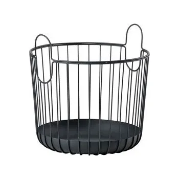 Úložný box Úložný kovový koš INU Black 30x30,5cm, černý - ZONE DENMARK (INU úložný košík 30x30,5cm, černý - ZONE DENMARK)