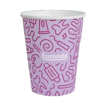 Jednorázové nádobí Euronda Kelímky papírové graffiti Monoart 50ks výběr barvy Barva: fialová