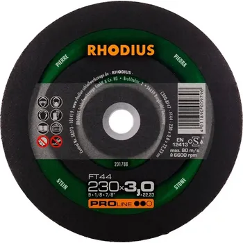 Řezný kotouč Rhodius 201788 | Řezný kotouč 230x3,0x22,23 mm, FT44, rovný