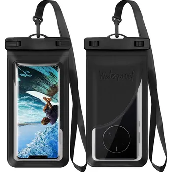 Pouzdro na mobilní telefon Pouzdro pro Apple iPhone + šňůrka - voděodolné - plast / guma - černé