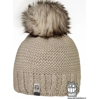 Čepice Dráče Dětská pletená čepice Rainbow - vzor 10, světle béžová