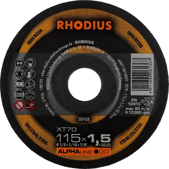 Řezný kotouč Rhodius 207438 | Řezný kotouč 115 x 1,5 x 22,23 mm, XT70, rovný